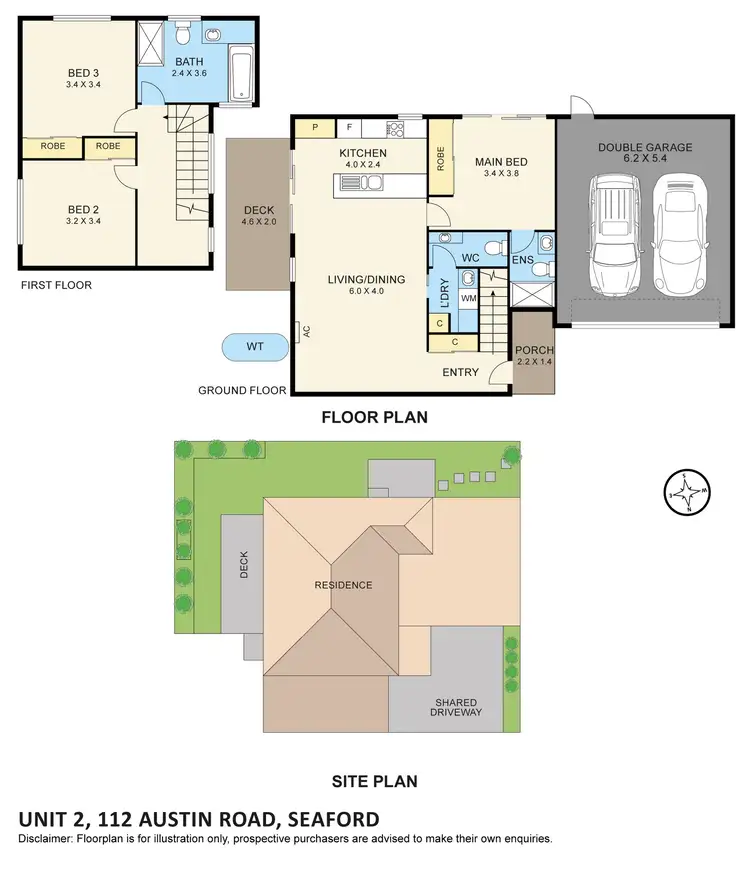 Floorplan of Homely townhouse listing, 2/112 Austin Road, Seaford VIC 3198