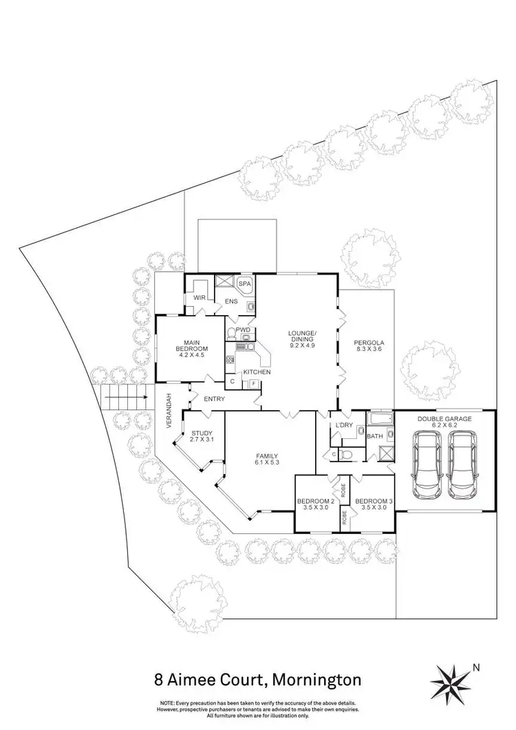 Floorplan of Homely house listing, 8 Aimee Court, Mornington VIC 3931