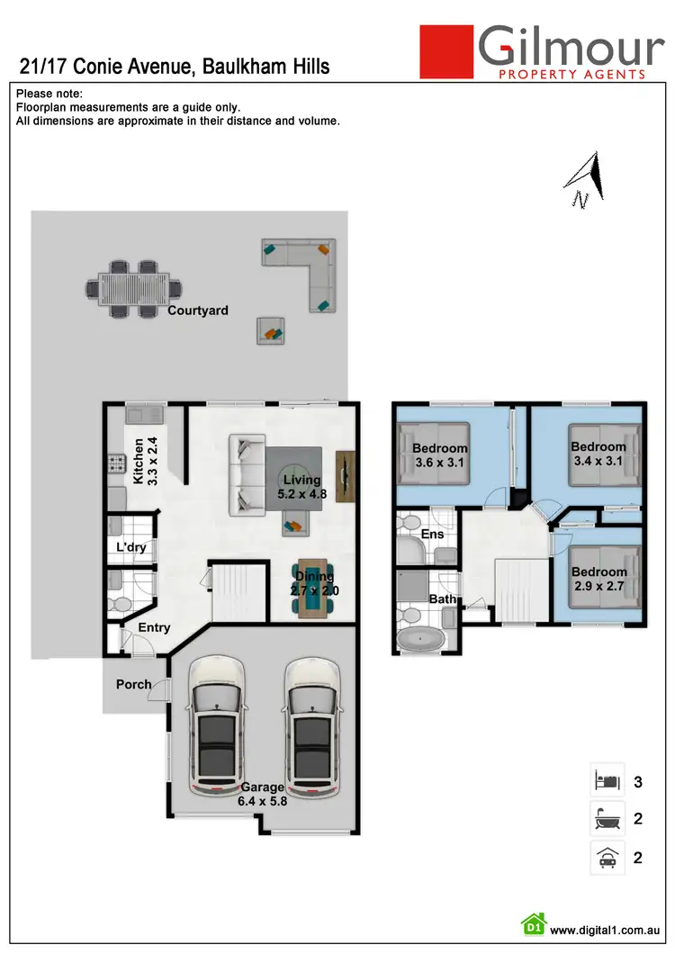 Floorplan of Homely townhouse listing, 21/17 Conie Avenue, Baulkham Hills NSW 2153