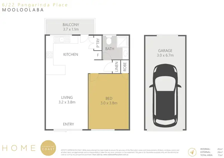 Floorplan of Homely unit listing, 6/22 Pangarinda Place, Mooloolaba QLD 4557
