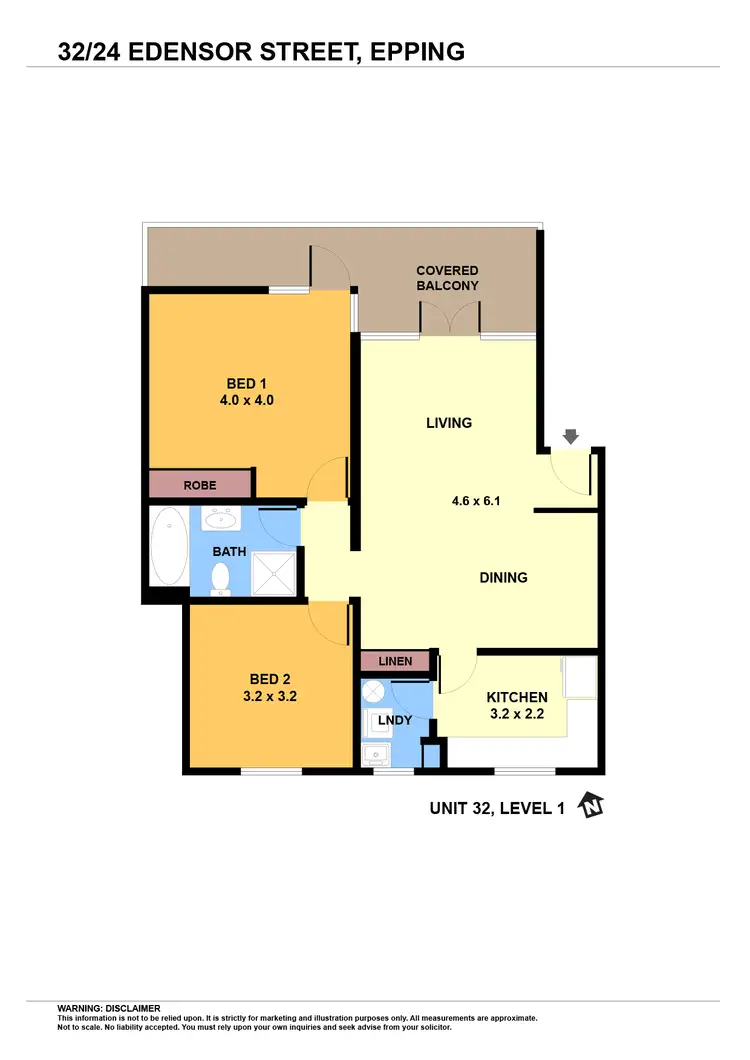 Floorplan of Homely unit listing, 32/24 Edensor Street, Epping NSW 2121