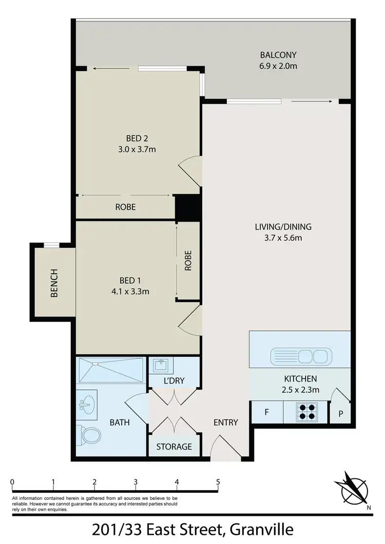 Floorplan of Homely unit listing, 201/33 East Street, Granville NSW 2142