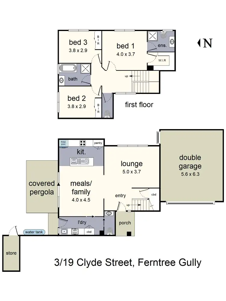 Floorplan of Homely unit listing, 3/19 Clyde Street, Ferntree Gully VIC 3156