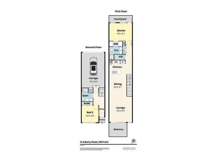 Floorplan of Homely townhouse listing, 21 Albany Road, Mill Park VIC 3082