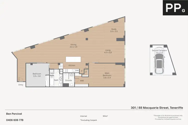 Floorplan of Homely apartment listing, 301/88 Macquarie Street, Teneriffe QLD 4005