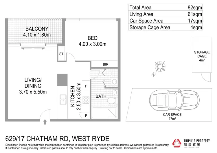 Floorplan of Homely apartment listing, 629/17 Chatham Road, West Ryde NSW 2114