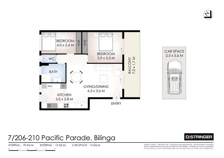 Floorplan of Homely unit listing, 7/206-210 Pacific Parade, Bilinga QLD 4225