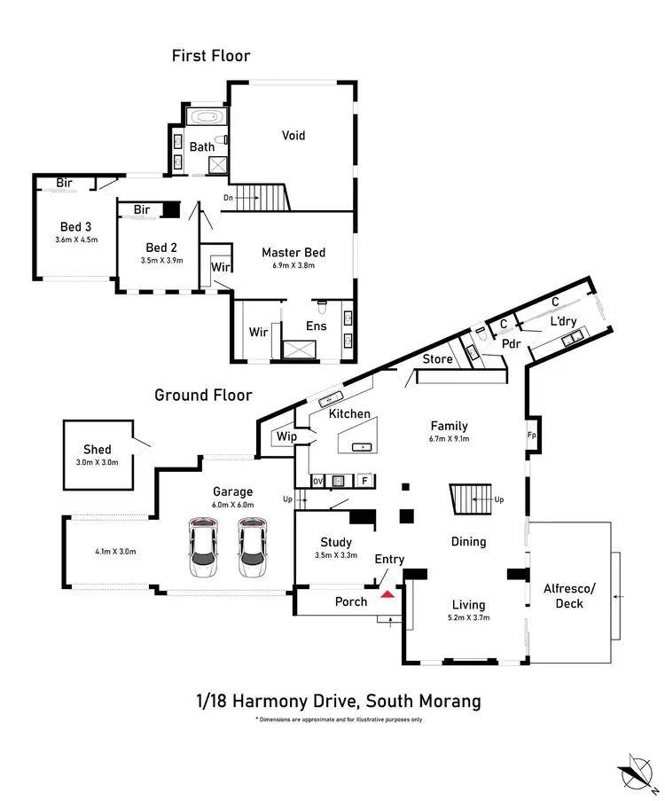 Floorplan of Homely house listing, 1/18 Harmony Drive, South Morang VIC 3752