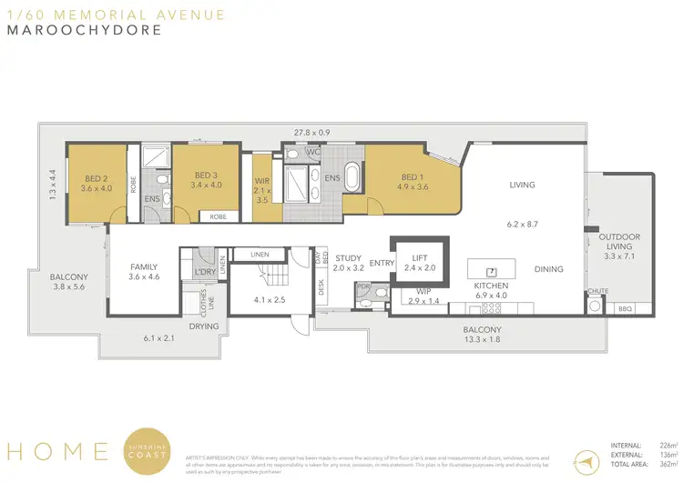Floorplan of Homely unit listing, 1/60 Memorial Avenue, Maroochydore QLD 4558