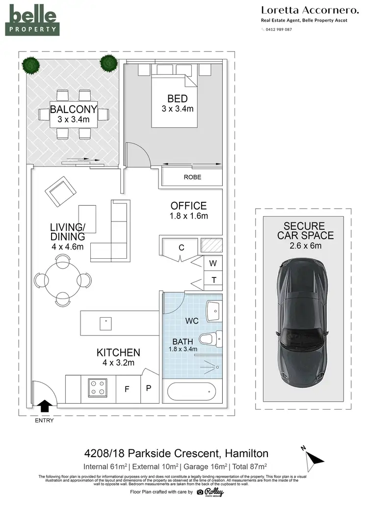 Floorplan of Homely unit listing, 4208/18 Parkside Circuit, Hamilton QLD 4007