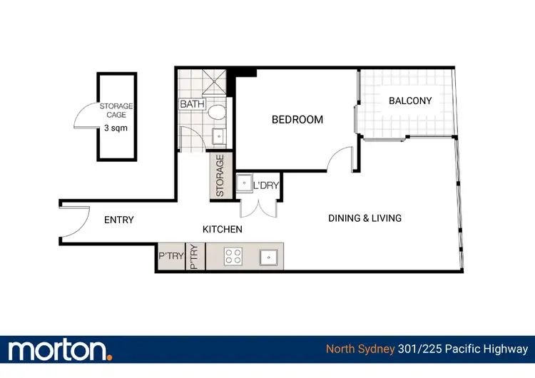 Floorplan of Homely apartment listing, 301/225 Pacific Highway, North Sydney NSW 2060