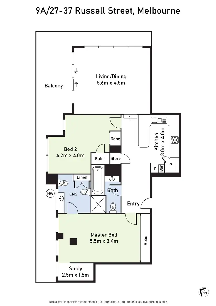 Floorplan of Homely apartment listing, 9A/27-37 Russell Street, Melbourne VIC 3000