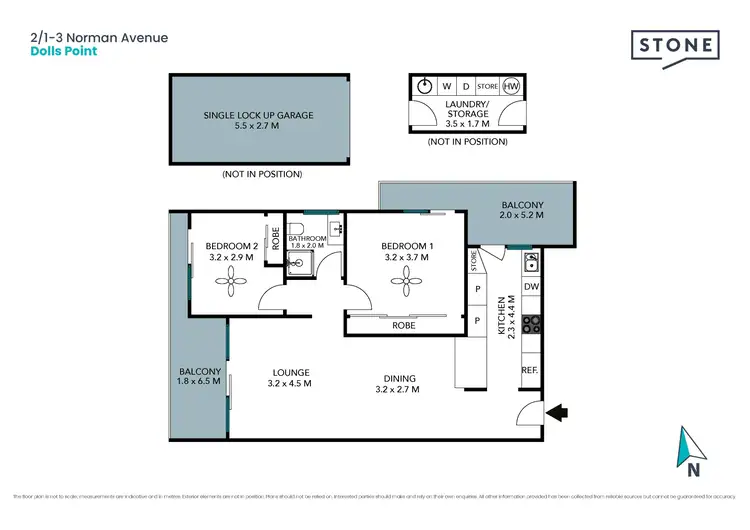 Floorplan of Homely apartment listing, 2/1-3 Norman Avenue, Dolls Point NSW 2219