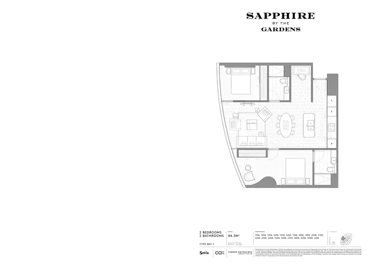 Floorplan of Homely apartment listing, 3008/63 La Trobe Street, Melbourne VIC 3000