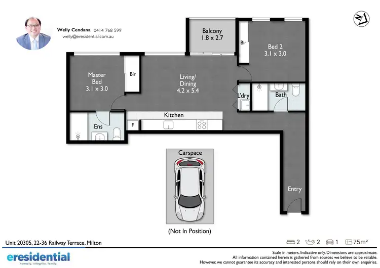 Floorplan of Homely apartment listing, 20305/22-36 Railway Terrace, Milton QLD 4064