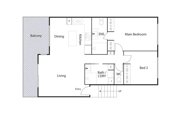 Floorplan of Homely unit listing, 20C/12 Albermarle Place, Phillip ACT 2606