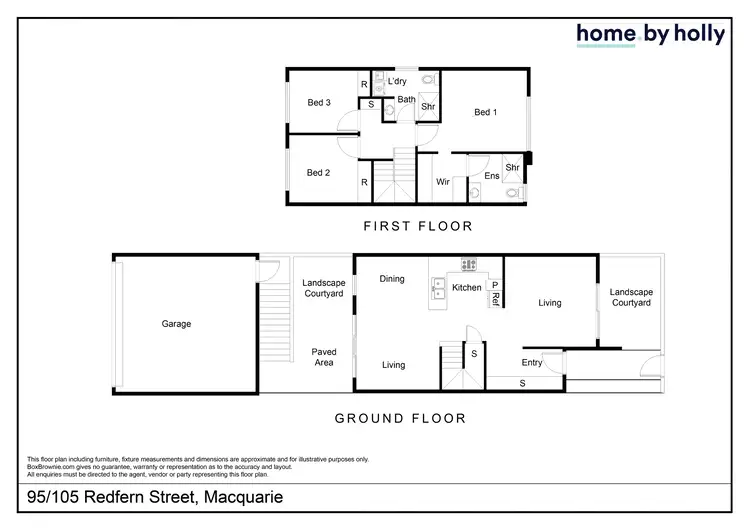 Floorplan of Homely townhouse listing, 95/105 Redfern Street, Macquarie ACT 2614