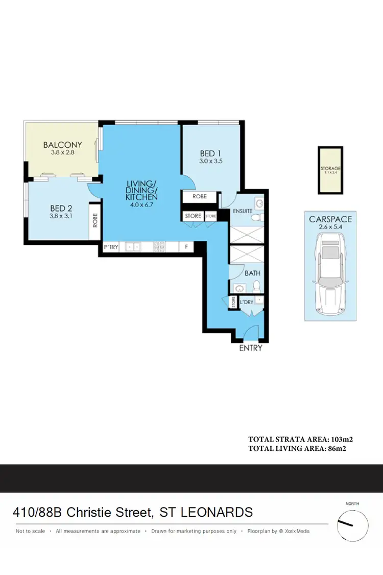 Floorplan of Homely apartment listing, 410/88B Christie Street, St Leonards NSW 2065