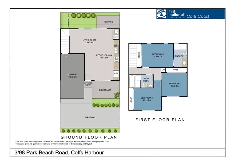 Floorplan of Homely townhouse listing, 4/98 Park Beach Road, Coffs Harbour NSW 2450
