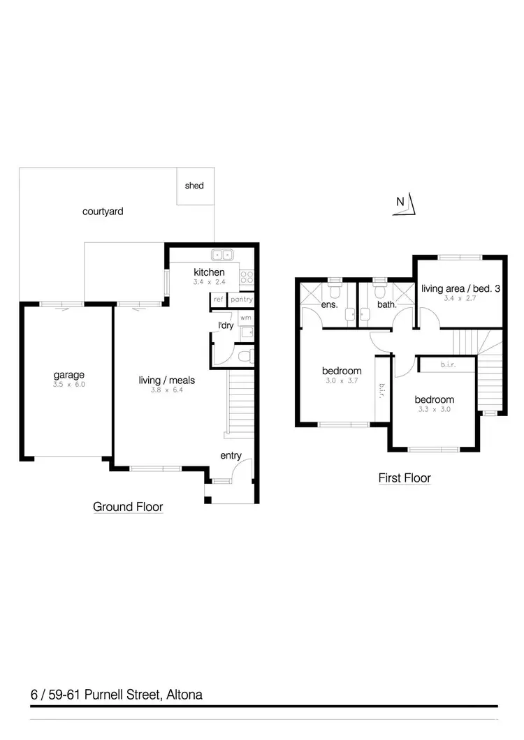 Floorplan of Homely townhouse listing, 6/59 Purnell Street, Altona VIC 3018