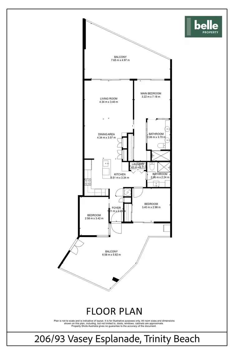 Floorplan of Homely apartment listing, 206/93 Vasey Esplanade, Trinity Beach QLD 4879