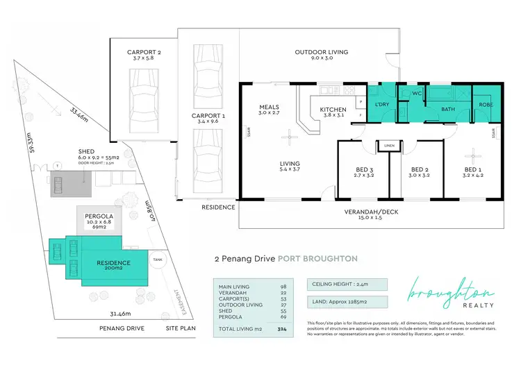 Floorplan of Homely house listing, 2 Penang Drive, Port Broughton SA 5522