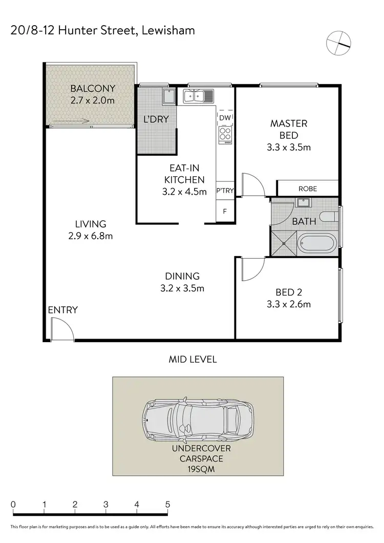 Floorplan of Homely apartment listing, 20/8-12 Hunter Street, Lewisham NSW 2049