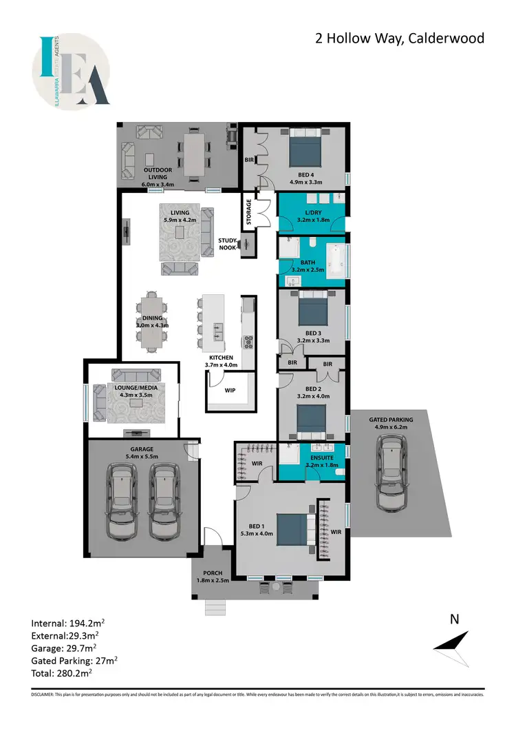Floorplan of Homely house listing, 2 Hollow Way, Calderwood NSW 2527