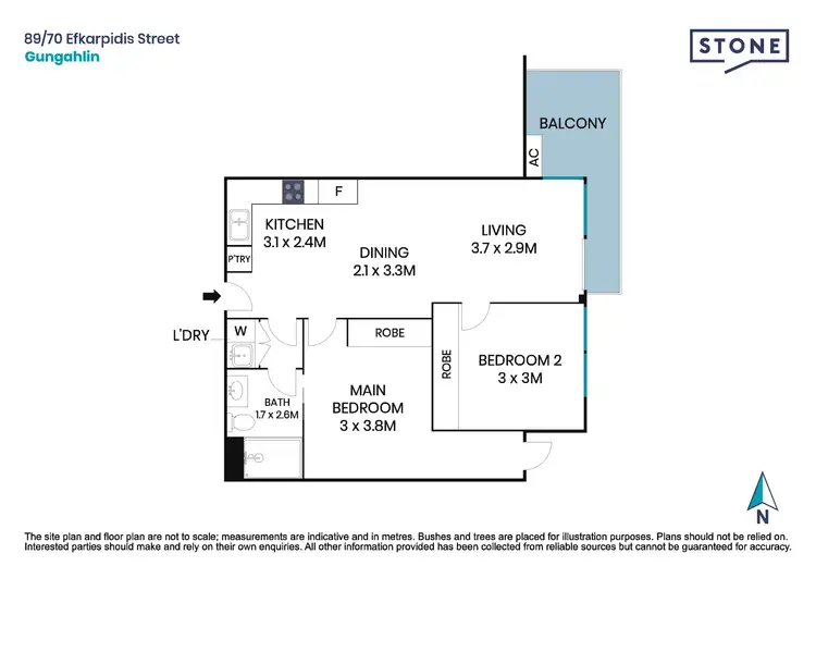 Floorplan of Homely apartment listing, 89/70 Efkarpidis Street, Gungahlin ACT 2912