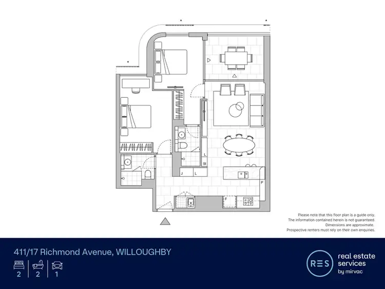 Floorplan of Homely apartment listing, 411/17 Richmond Avenue, Willoughby NSW 2068