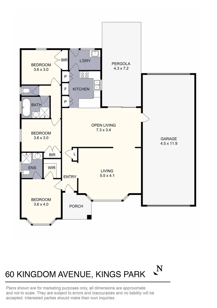 Floorplan of Homely house listing, 60 Kingdom Avenue, Kings Park VIC 3021