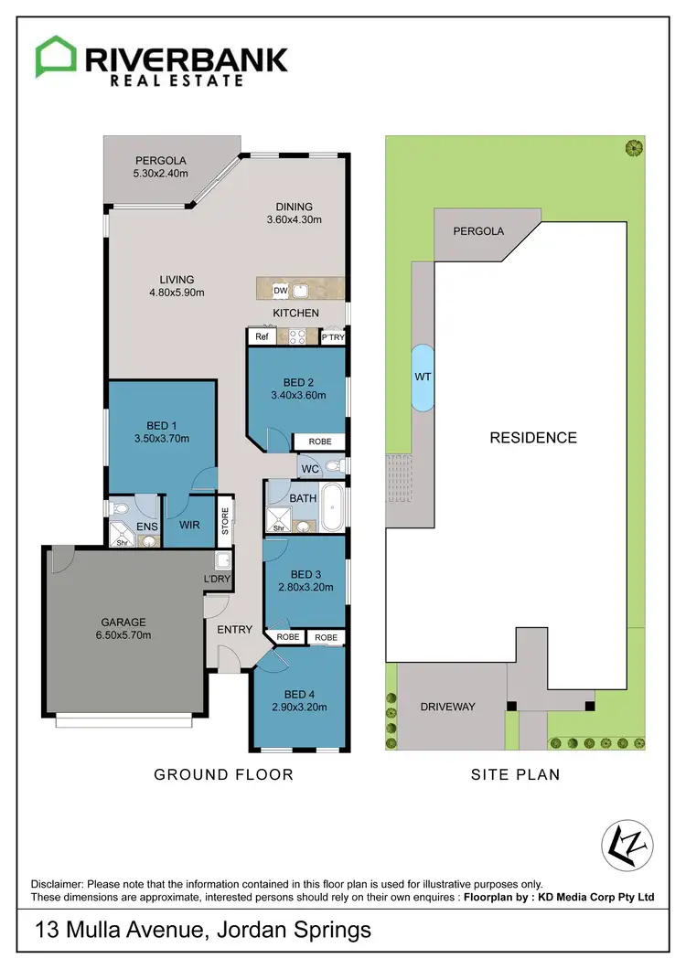 Floorplan of Homely house listing, 13 Mulla Avenue, Jordan Springs NSW 2747