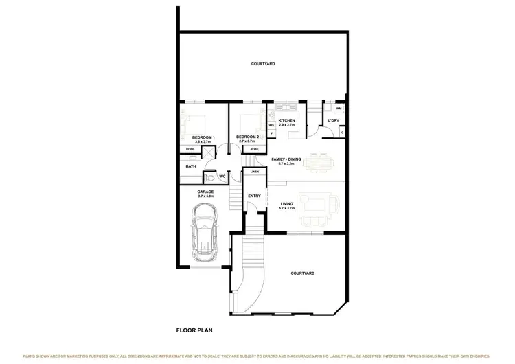 Floorplan of Homely townhouse listing, 23/16 Sexton Street, Cook ACT 2614