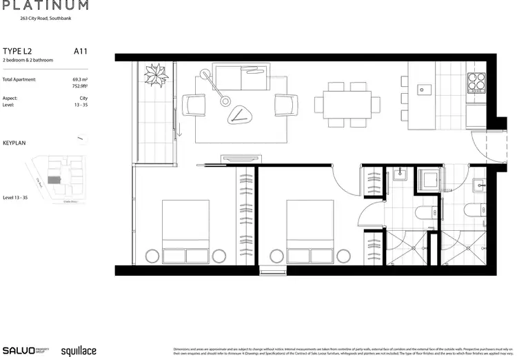 Floorplan of Homely apartment listing, 2811/45 Clarke Street, Southbank VIC 3006