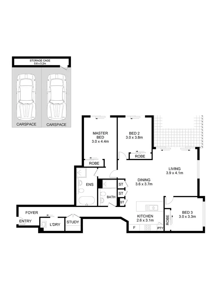 Floorplan of Homely apartment listing, 302/29 Seven Street, Epping NSW 2121