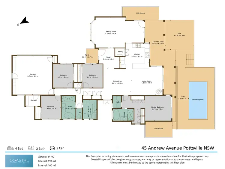 Floorplan of Homely house listing, 45 Andrew Avenue, Pottsville NSW 2489