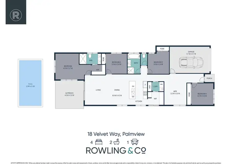 Floorplan of Homely house listing, 18 Velvet Way, Palmview QLD 4553