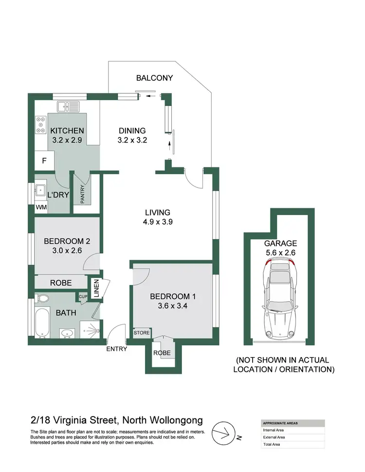 Floorplan of Homely apartment listing, 2/18 Virginia Street, North Wollongong NSW 2500