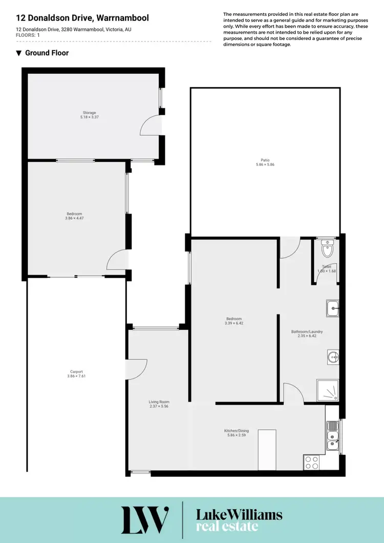 Floorplan of Homely unit listing, 12 Donaldson Drive, Warrnambool VIC 3280
