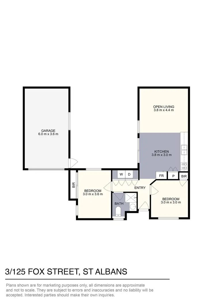 Floorplan of Homely unit listing, 3/125 Fox Street, St Albans VIC 3021