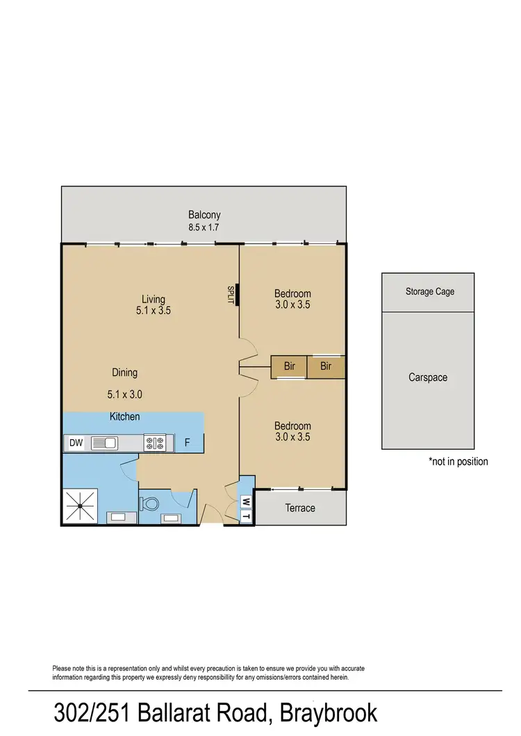 Floorplan of Homely apartment listing, 302/251 Ballarat Road, Braybrook VIC 3019