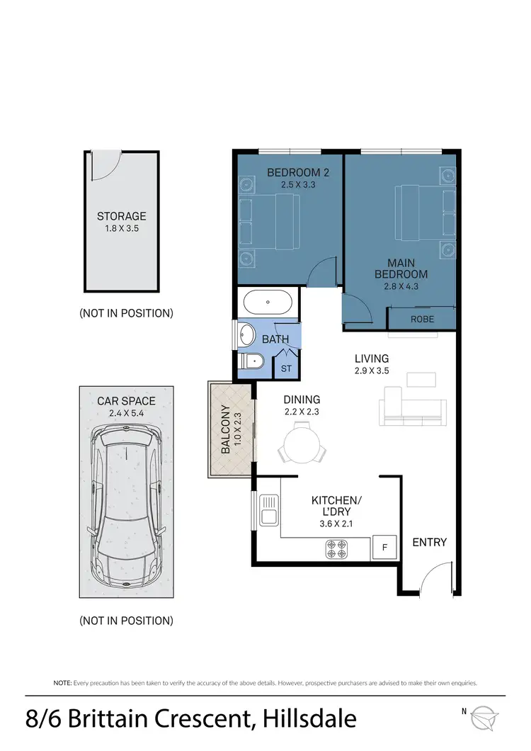 Floorplan of Homely apartment listing, 8/6 Brittain Crescent, Hillsdale NSW 2036