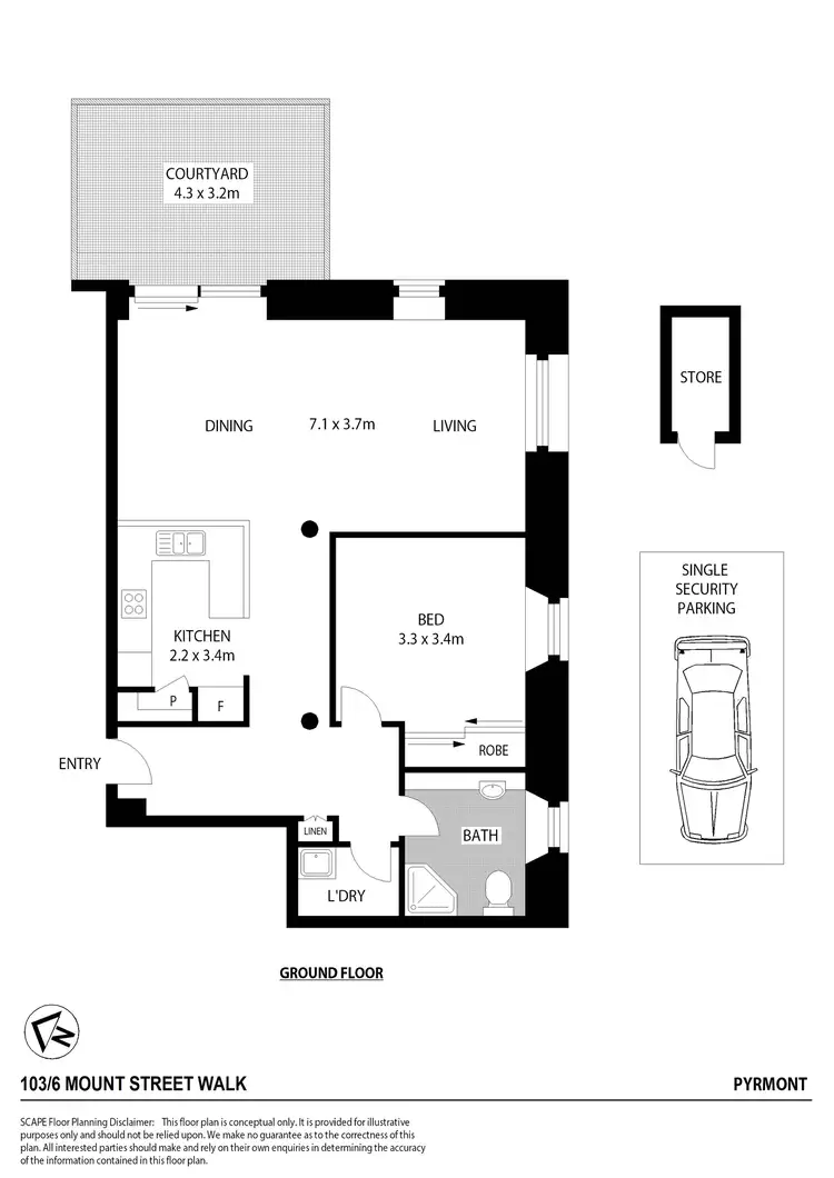 Floorplan of Homely apartment listing, 103/6 Mount Street Walk, Pyrmont NSW 2009