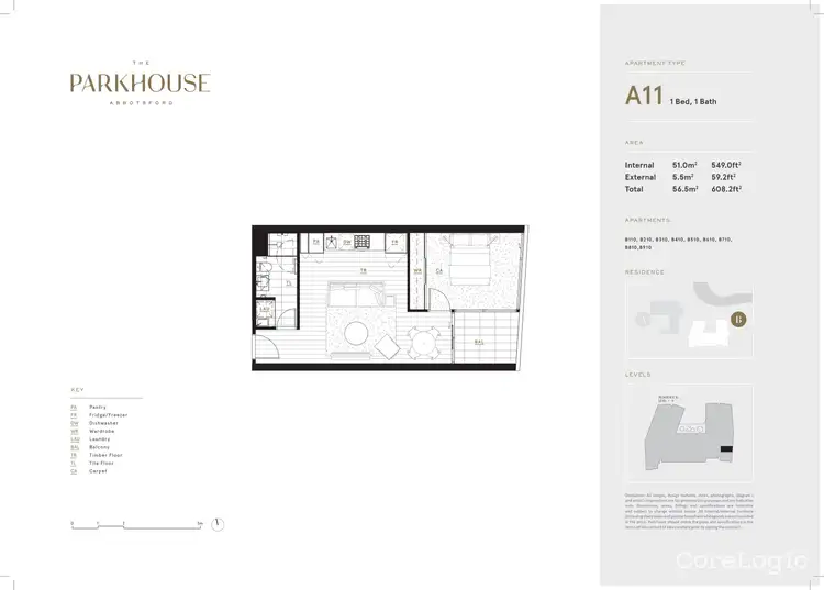 Floorplan of Homely apartment listing, B910/631 Victoria Street, Abbotsford VIC 3067