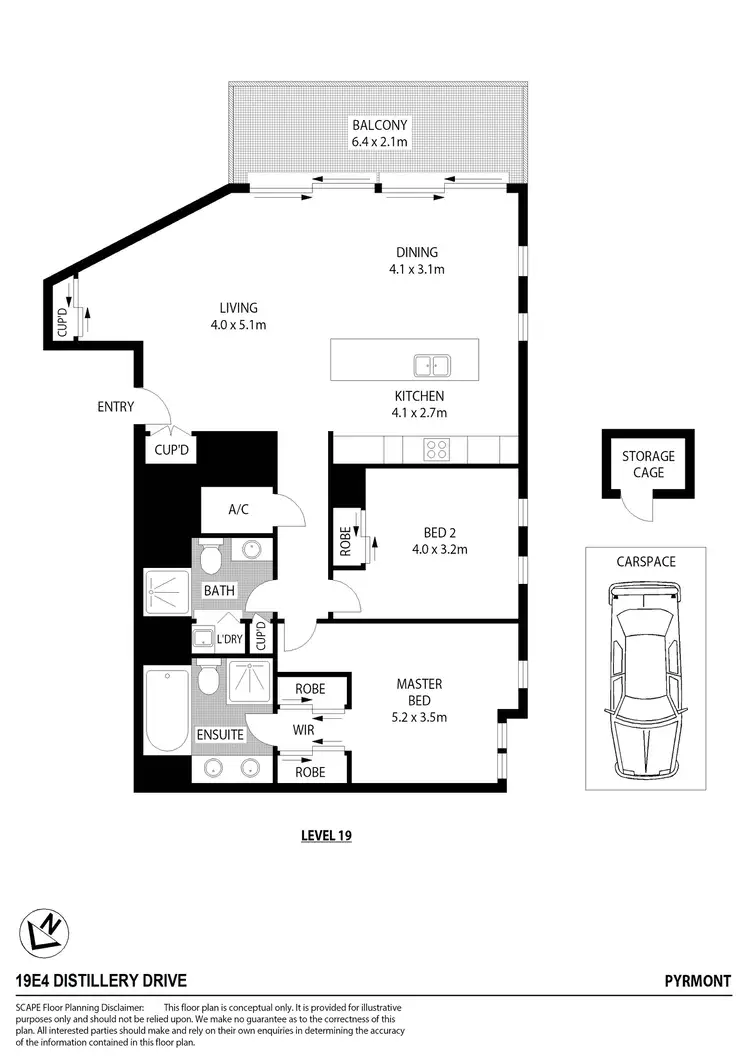 Floorplan of Homely apartment listing, 19E/4 Distillery Drive, Pyrmont NSW 2009