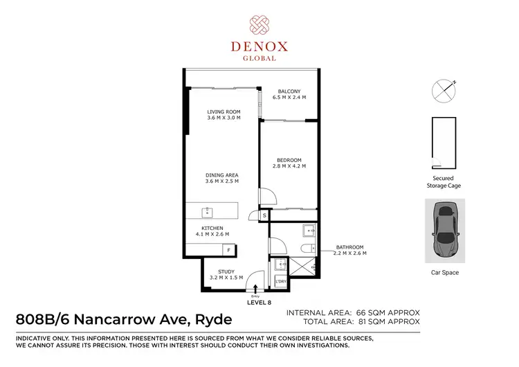 Floorplan of Homely apartment listing, 808B/6 Nancarrow Avenue, Ryde NSW 2112