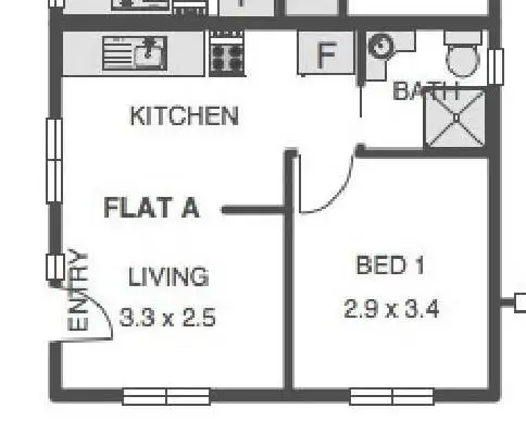 Floorplan of Homely unit listing, 1/26 Cowlishaw Street, Bowen Hills QLD 4006