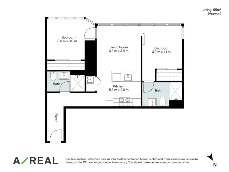 Floorplan of Homely apartment listing, 1808/11 Bale Circuit, Southbank VIC 3006