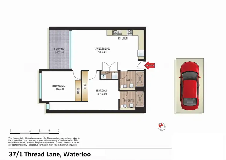 Floorplan of Homely apartment listing, 37/1 Thread Lane, Waterloo NSW 2017