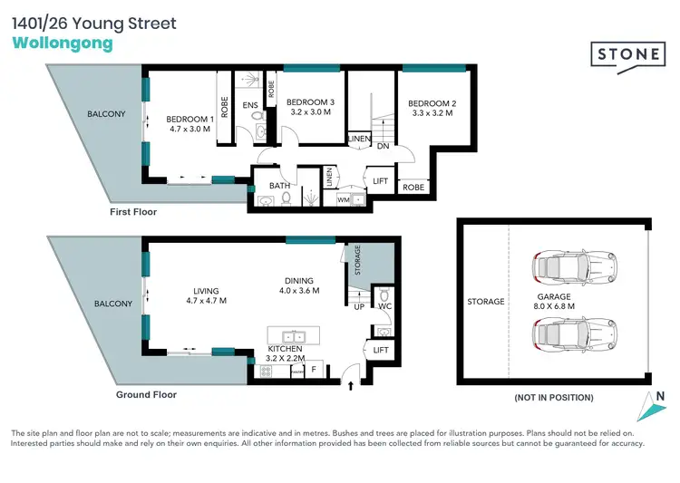 Floorplan of Homely apartment listing, 1401/26 Young Street, Wollongong NSW 2500